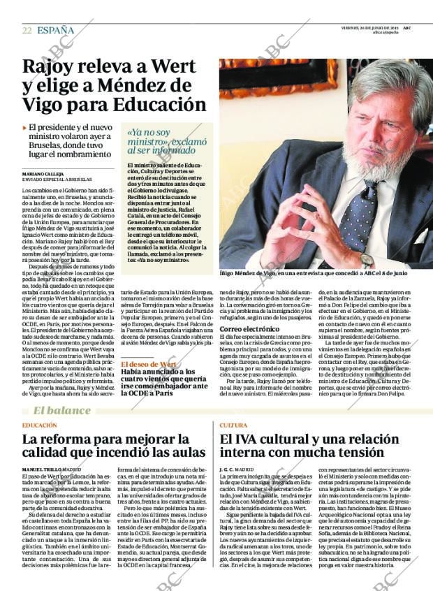 ABC MADRID 26-06-2015 página 22