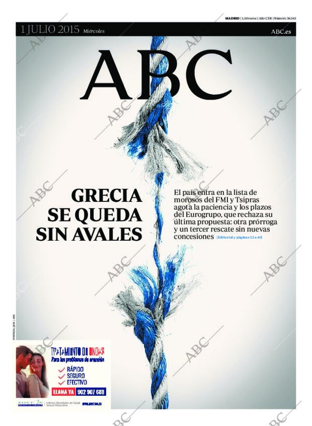 ABC MADRID 01-07-2015 página 1