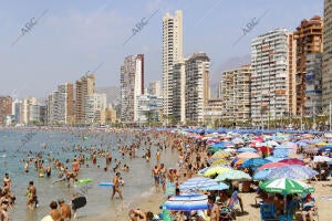 Benidorm (Alicante), 29/07/2015. Playa del levante en Benidorm