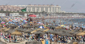 Vista de la playa de las Arenas en Valencia