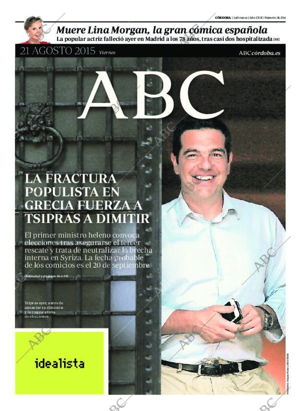 ABC CORDOBA 21-08-2015 página 1
