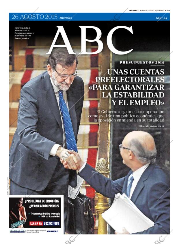ABC MADRID 26-08-2015 página 1
