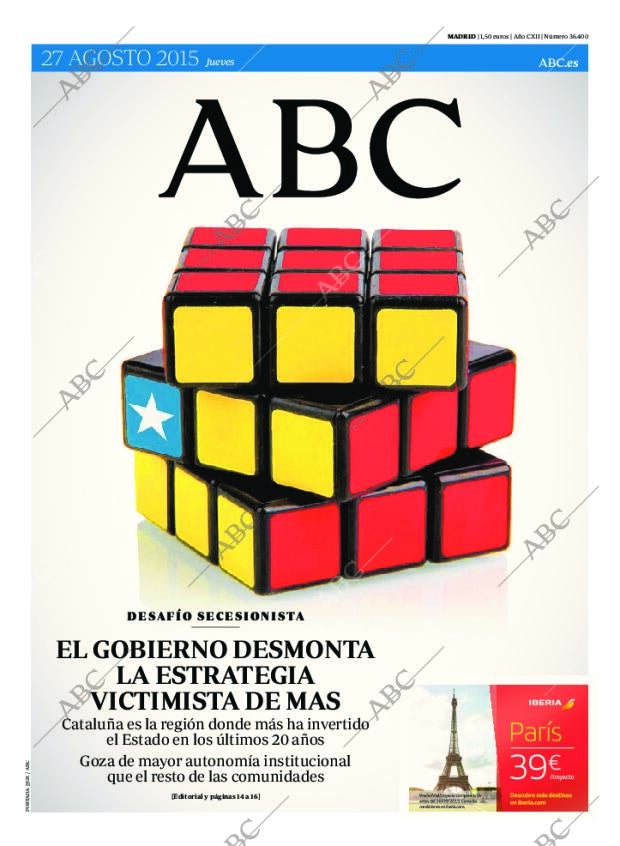 ABC MADRID 27-08-2015 página 1