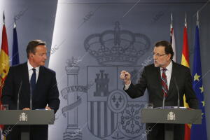 Reunión de trabajo y posterior rueda de prensa en el Palacio de La Moncloa del...