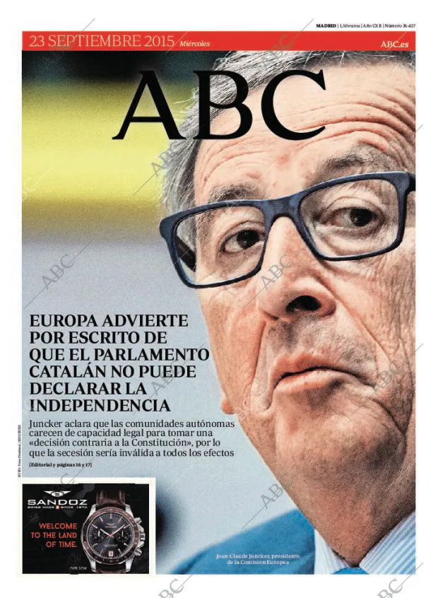 ABC MADRID 23-09-2015 página 1