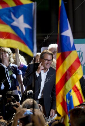 Elecciones autonómicas catalanas. Noche electoral en Junts pel Sí