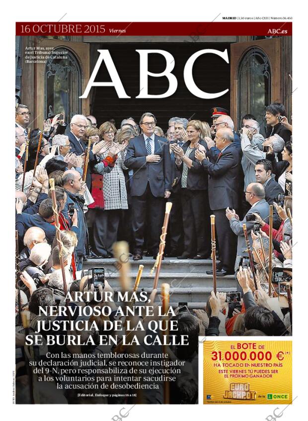 ABC MADRID 16-10-2015 página 1