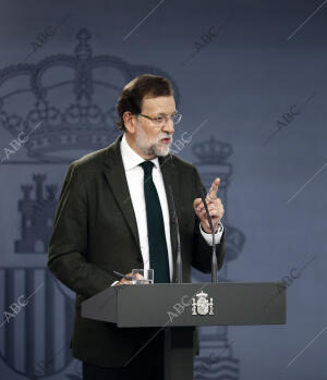 Rueda de prensa del presidente del Gobierno Mariano Rajoy en La Moncloa