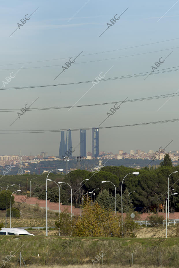 Capa de contaminación suspendida sobre Madrid