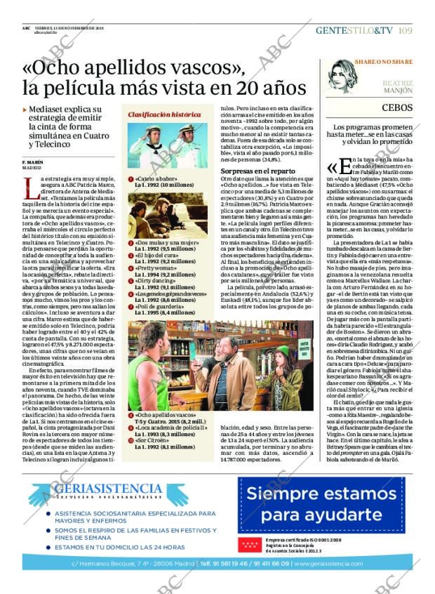 ABC MADRID 13-11-2015 página 109