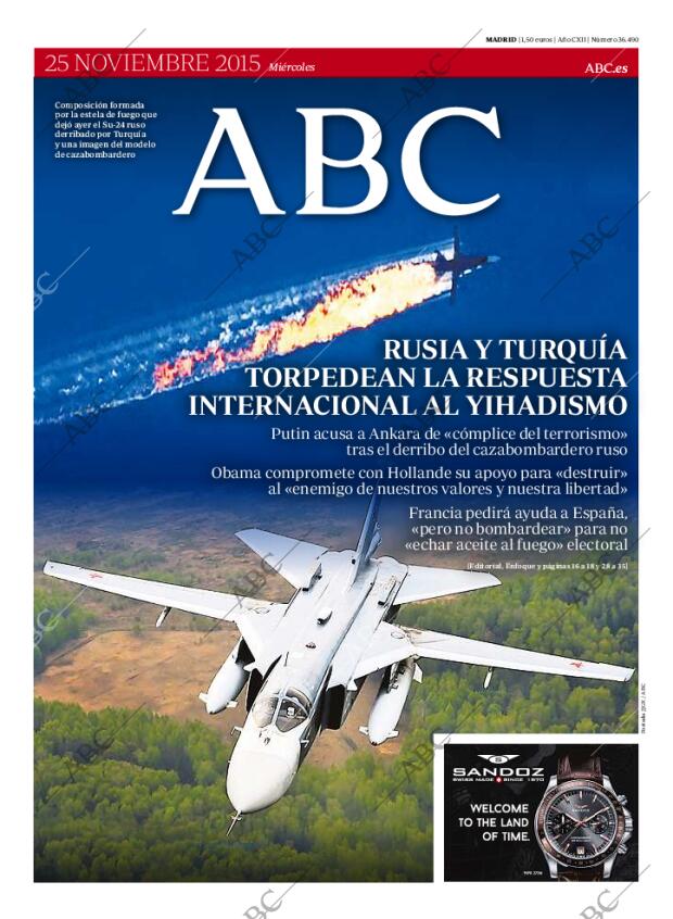 ABC MADRID 25-11-2015 página 1