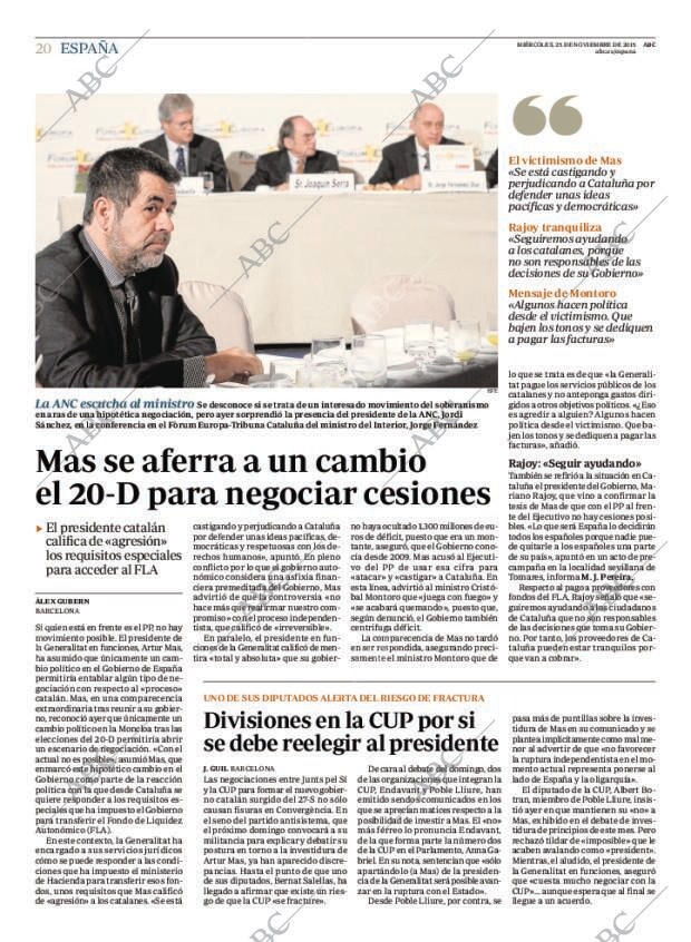 ABC MADRID 25-11-2015 página 20