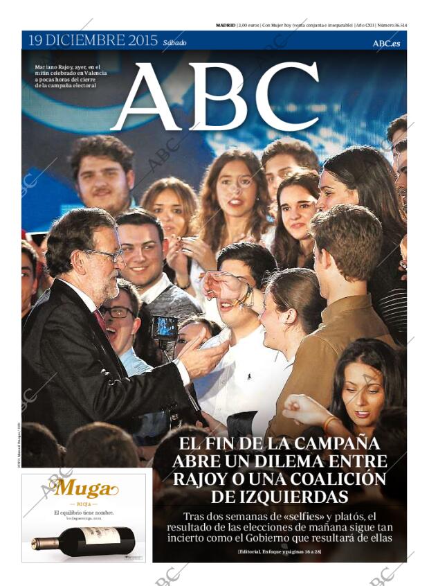 ABC MADRID 19-12-2015 página 1