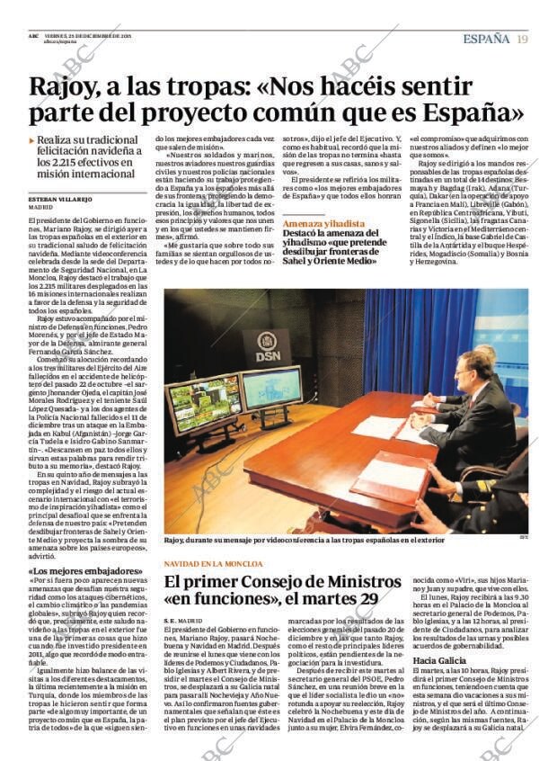 ABC MADRID 25-12-2015 página 19