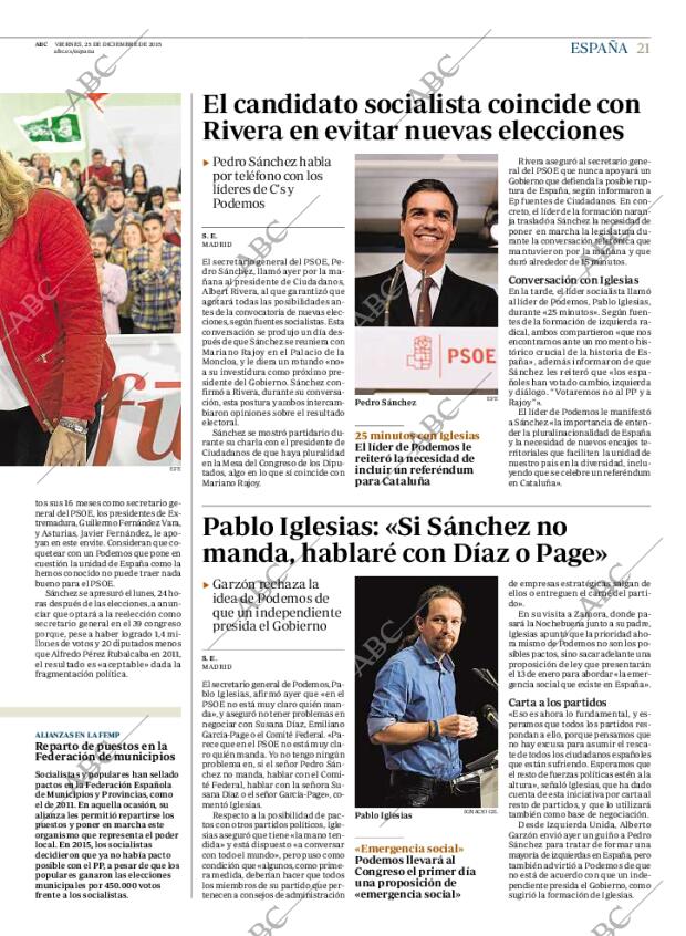 ABC MADRID 25-12-2015 página 21