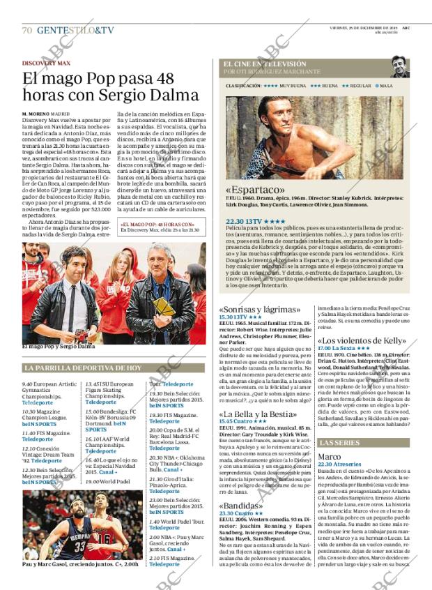 ABC MADRID 25-12-2015 página 70