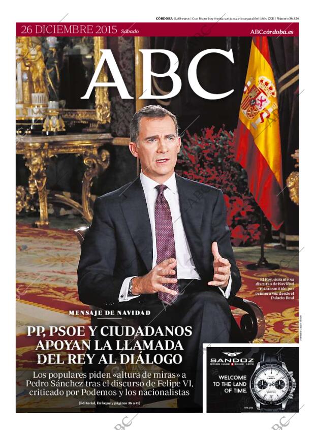 ABC CORDOBA 26-12-2015 página 1