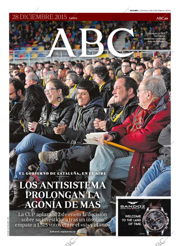 ABC MADRID 28-12-2015 página 1