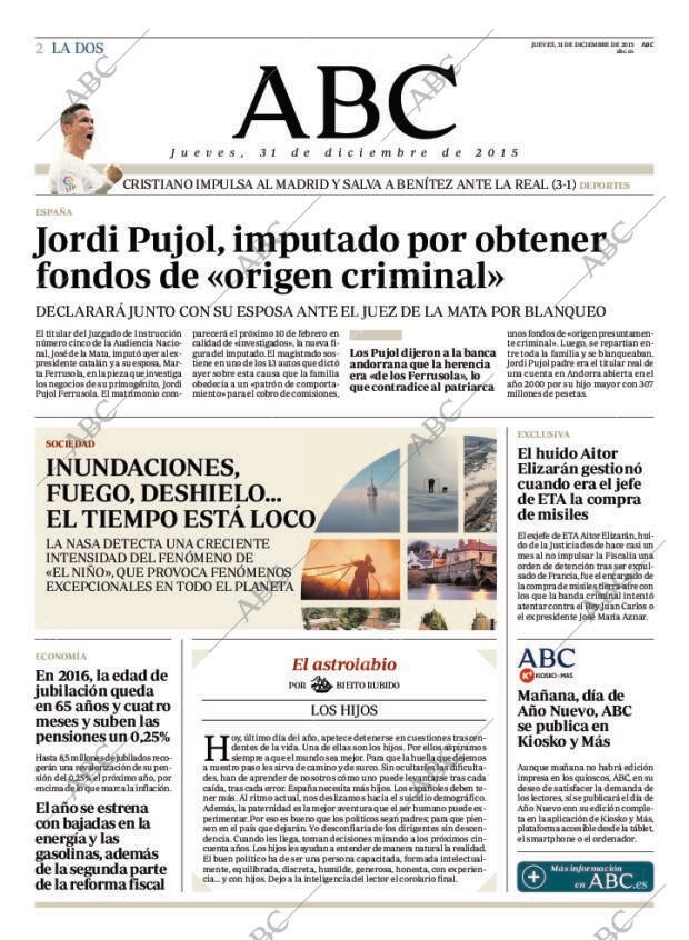 ABC MADRID 31-12-2015 página 2