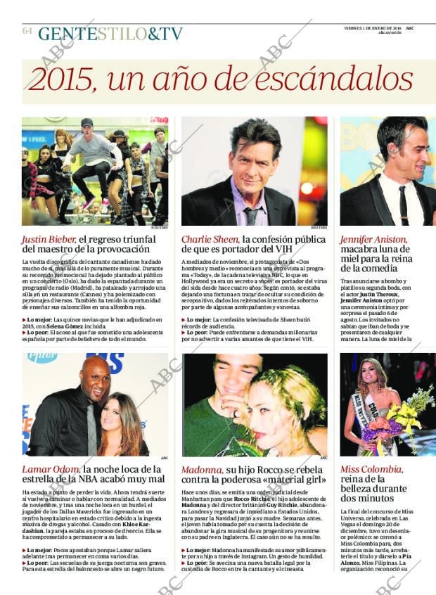 ABC MADRID 01-01-2016 página 64