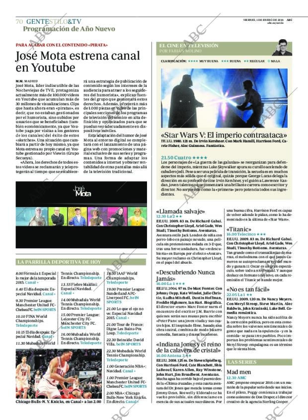 ABC MADRID 01-01-2016 página 70