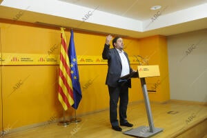 Rueda de prensa de Oriol Junqueras, después de la reunión ejecutiva...