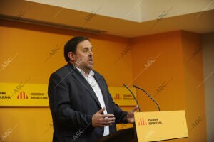 Rueda de prensa de Oriol Junqueras, después de la reunión ejecutiva...