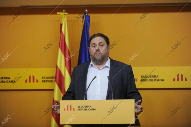 Rueda de prensa de Oriol Junqueras, después de la reunión ejecutiva...