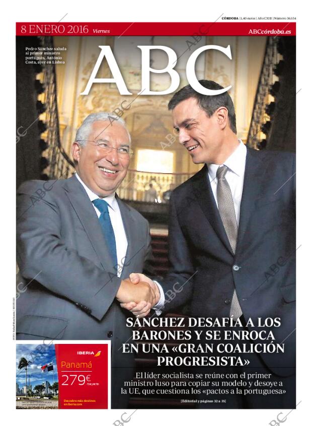 ABC CORDOBA 08-01-2016 página 1