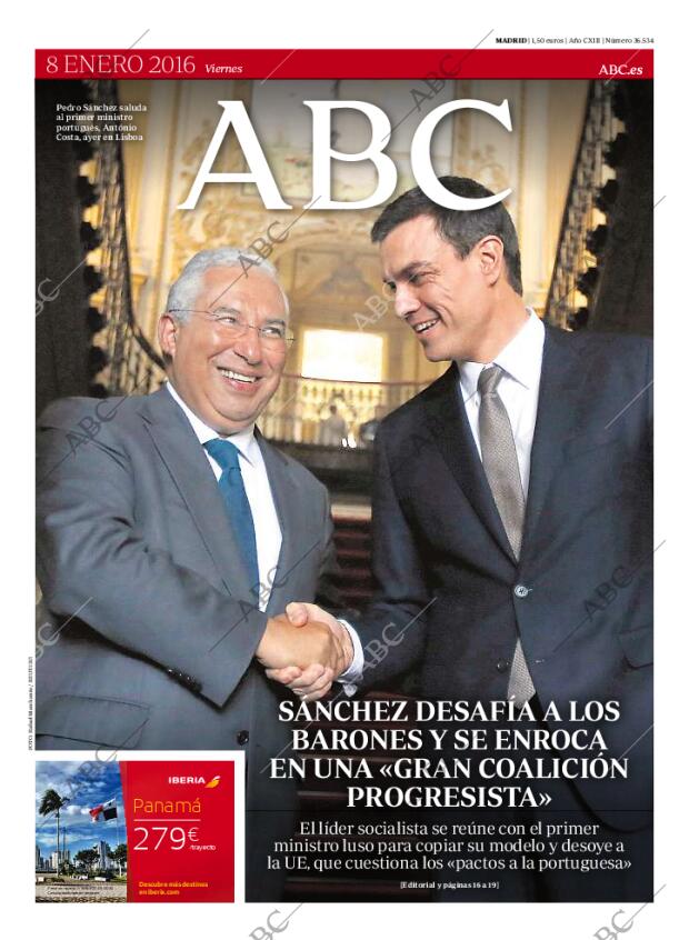 ABC MADRID 08-01-2016 página 1