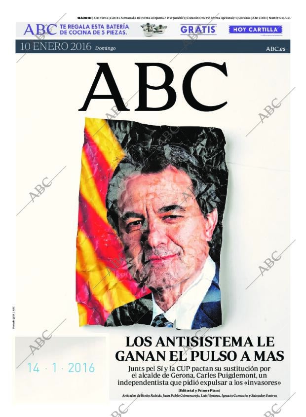 ABC MADRID 10-01-2016 página 1