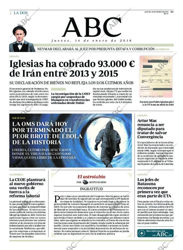 ABC MADRID 14-01-2016 página 2