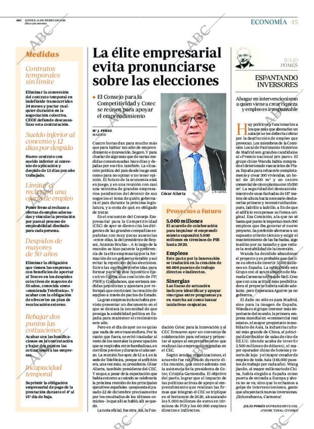 ABC MADRID 14-01-2016 página 45