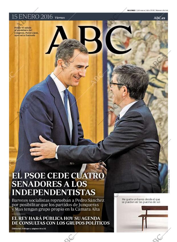 ABC MADRID 15-01-2016 página 1