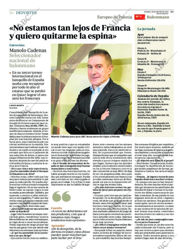 ABC MADRID 16-01-2016 página 50