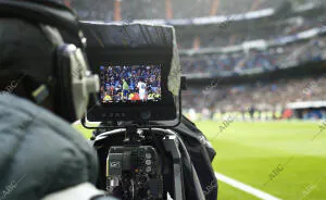 Partido de liga, diputado en el estadio Santiago Bernabéu, entre el Real Madrid...