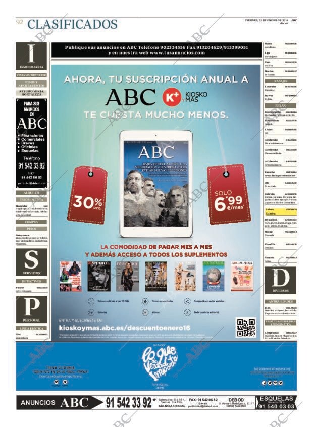 ABC MADRID 22-01-2016 página 92