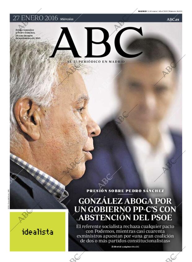 ABC MADRID 27-01-2016 página 1