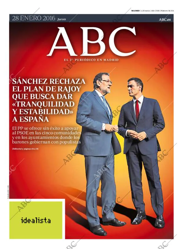 ABC MADRID 28-01-2016 página 1