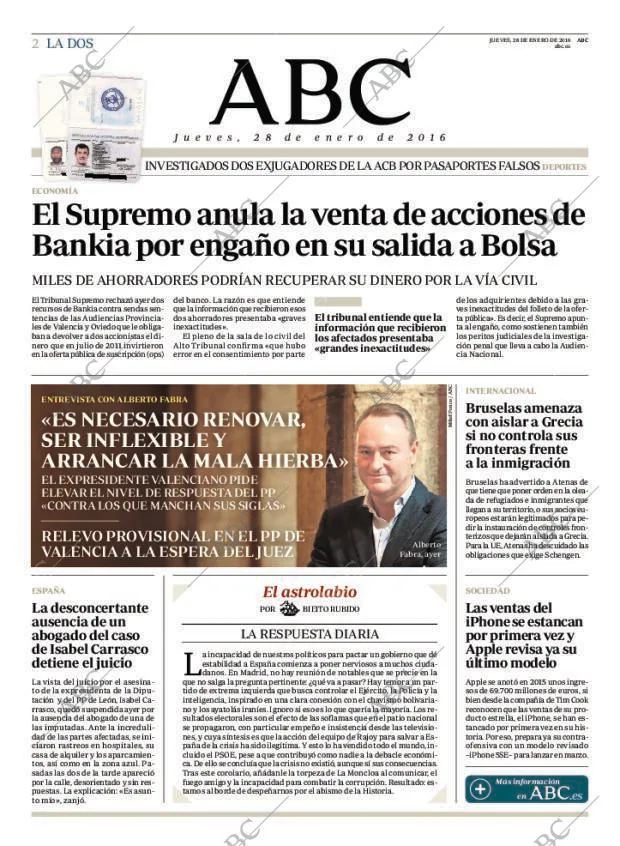 ABC MADRID 28-01-2016 página 2