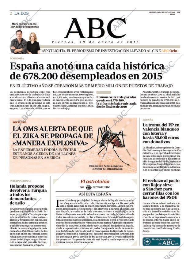ABC MADRID 29-01-2016 página 2