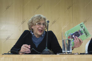 Rueda de prensa de la alcaldesa de Madrid Manuela Carmena, en relación con la...