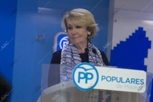 Rueda de Prensa de Esperanza Aguirre, anunciando su dimisión como presidenta del...