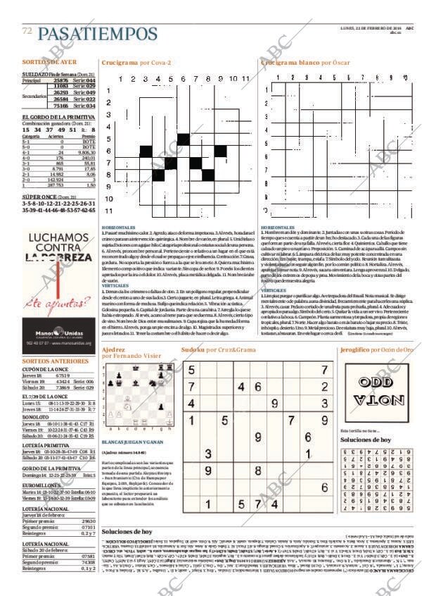 ABC MADRID 22-02-2016 página 72