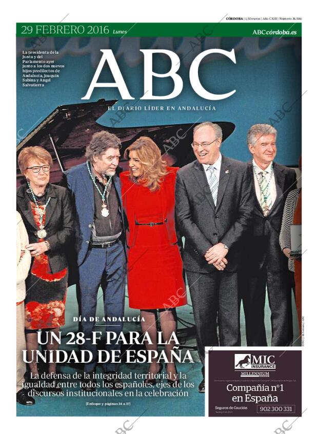 ABC CORDOBA 29-02-2016 página 1