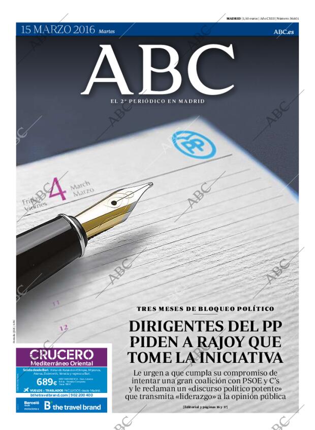 ABC MADRID 15-03-2016 página 1