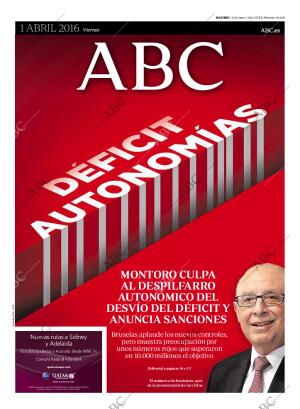 ABC MADRID 01-04-2016 página 1