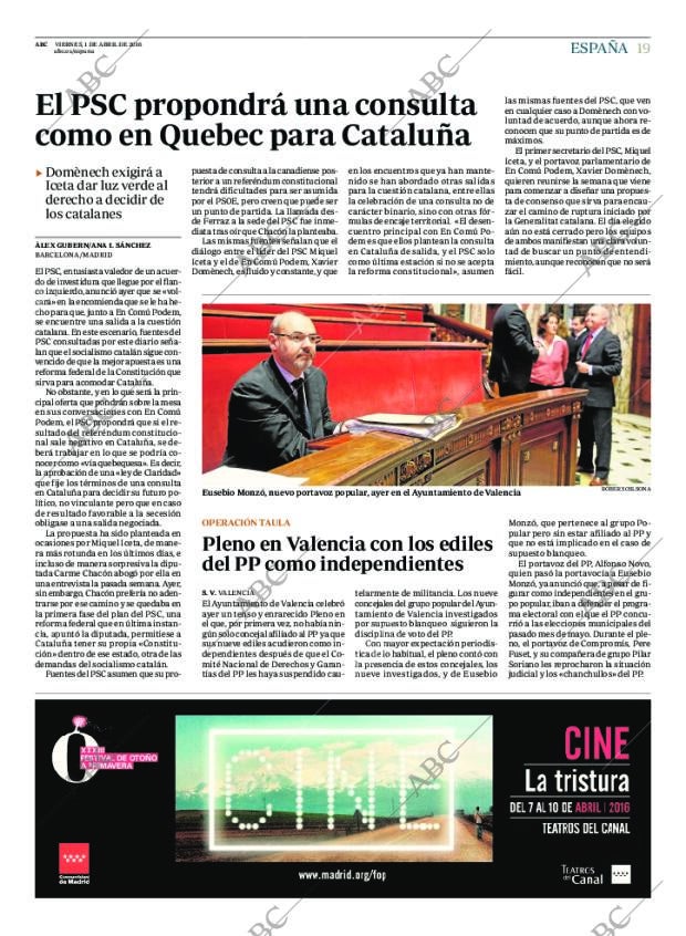 ABC MADRID 01-04-2016 página 19