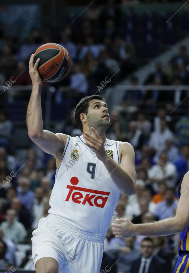 Partido de Euroliga de Baloncesto disputado en el Palacio de los Deportes, entre...