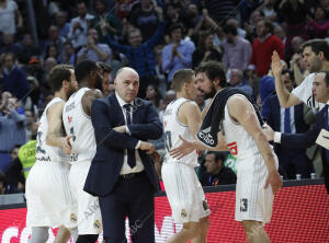 Partido de Euroliga de Baloncesto disputado en el Palacio de los Deportes, entre...